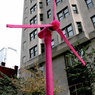 Windmill Yarnbomb forParking Day Philadelphia